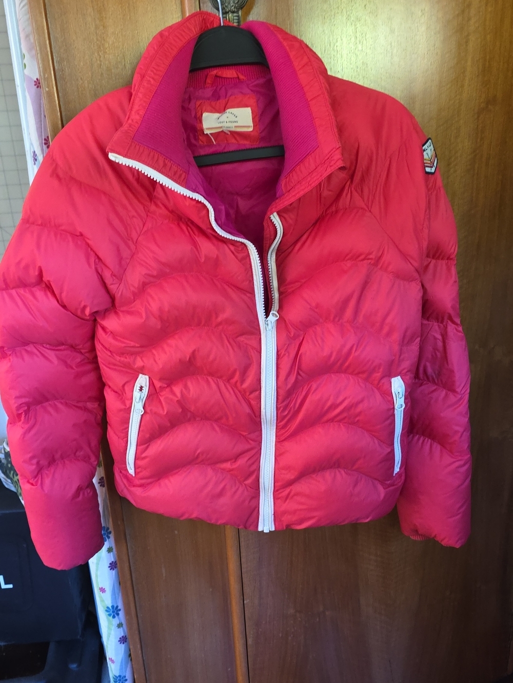Marine Layer Womens' Red Down Puffer Jacket